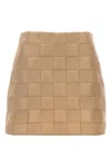 Moncler High-waisted Quilted Mini Skirt In Cream