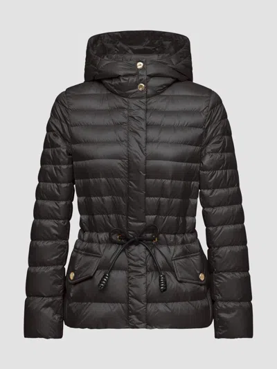 Moncler Raies Hooded Quilted Jacket In Brown