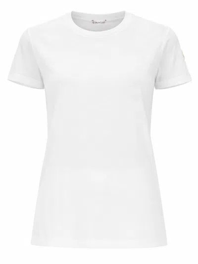 Moncler Women's Regular-fit Cotton Logo T-shirt In White