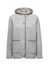 Moncler Women Reposse 3-in-1 Wool & Cashmere Short Down Jacket Grey