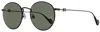 Moncler Round Ml0155k Sunglasses Woman Sunglasses Black Size 55 Metal In Multi
