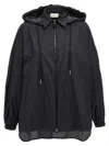 Moncler Ruffled Windbreaker Drawstring Hood
