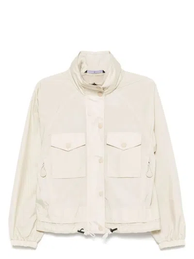 MONCLER WOMEN'S SAND NYLON NOR WINDBREAKER