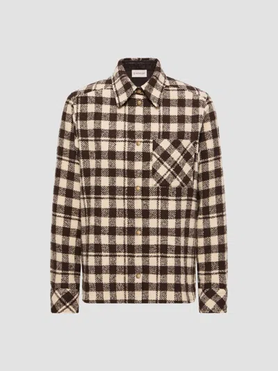 Moncler Women's Shirt In Wool In Brown Multi