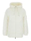 Moncler Diamond Quilted Down Hooded Jacket In White