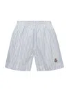 Moncler Short Rayé In Blue