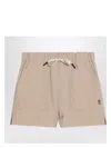 Moncler Grenoble Shorts With Logo Patch In Neutral