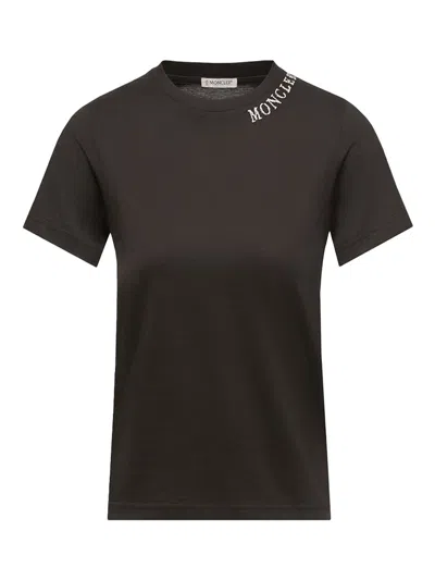 Moncler Women Sketch Logo T-shirt Black