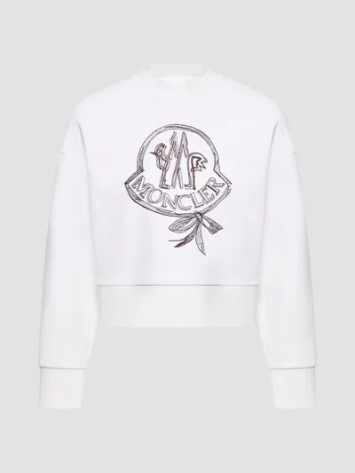 Moncler Women's Sweatshirt In Cotton In White