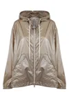 Moncler Metallic Drawstring Hood Jacket In Metallic