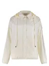 Moncler Techno Fabric Padded Jacket In Panna