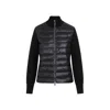 Moncler Black Padded Wool Zip-up Down Jacket In Black