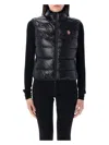 Moncler Padded Zip-up Jersey Gilet In Black