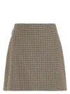 Moncler Beige & Green Wool Mini Skirt In Black