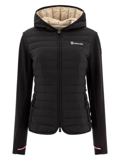 Moncler Women's Waist Drawstring Hooded Quilted Panel Jacket