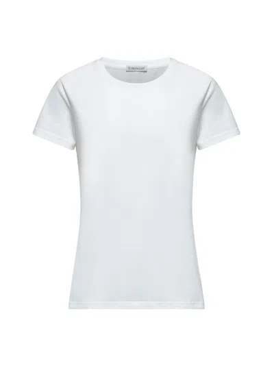 Moncler Women White Jersey Logo Patch T-shirt