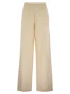 Moncler Wide-leg Cotton Sport Pants In Cream