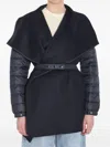 Moncler Quilted Wool Cape Coat In Multicolor