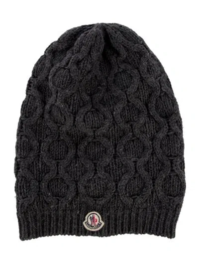 Pre-owned Moncler Women's Wool Beanie In Gray
