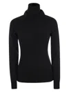 Moncler Wool  Fleece Polo Neck Jumper In Black