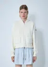 Moncler Ivory Zip-up Hoodie With Knit Details