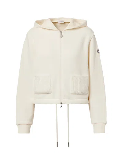 Moncler Women Zip Up Hoodie Ivory