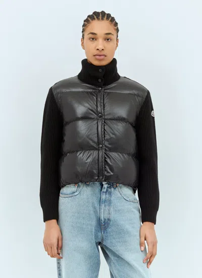 Moncler Women Zip-up Padded Cardigan In Black