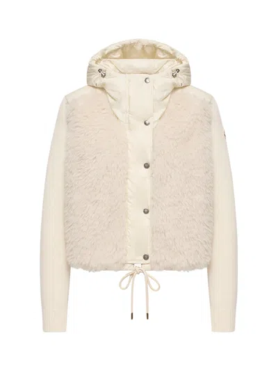 Moncler Women Zip-up Cardigan White In Neutral