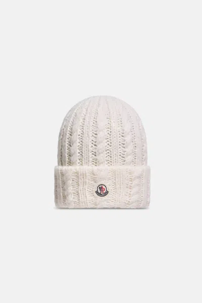 Moncler Womens Archive Logo Hat In White