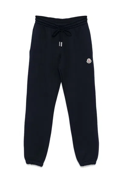 Moncler Womens Archive Logo Joggers In Blue