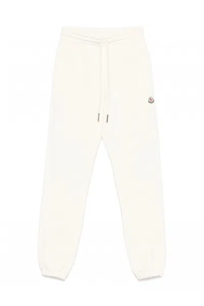 Moncler Womens Archive Logo Joggers In White