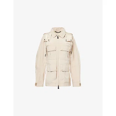 Moncler Womens Beige Lerozel Hooded Woven Field Jacket In Neutral