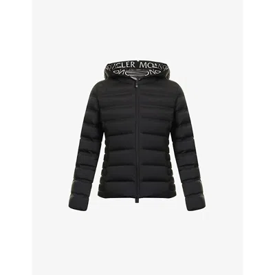 Moncler Womens  Alete Hooded Regular-fit Stretch-woven Down Jacket In Black