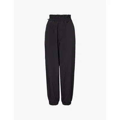 Moncler Womens Black Brand-patch Woven Jogging Bottoms In Blue