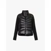 Moncler Womens Black Funnel-neck Brand-patch Regular-fit Shell-down Jacket In Black