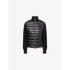 Moncler Womens Black Hybrid Logo-badge Nylon And Wool Cardigan In Black