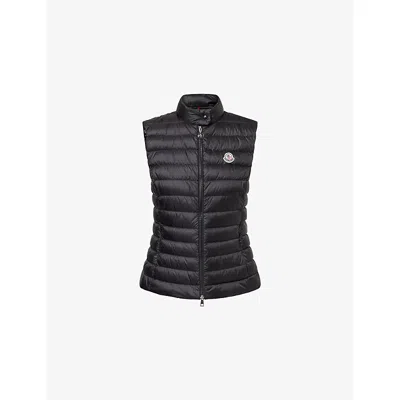 Moncler Womens Black Igens Cinched-waist Shell-down Vest Xs