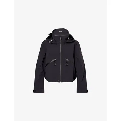 Moncler Womens Black Kibira Hooded Stretch-woven Jacket