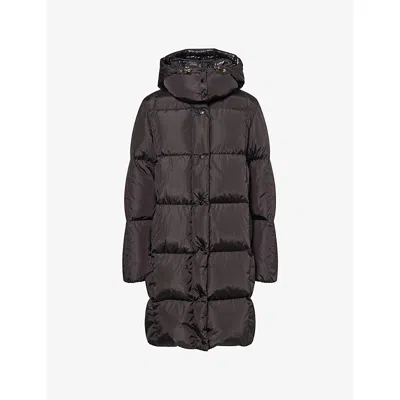 Moncler Womens Black Litte Hooded Shell-down Coat