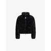 Moncler Womens Black Louvi Sequin Short Down Jacket Xs In Black