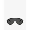 Moncler Womens Me6001 Fhaite Pilot-frame Acetate Sunglasses Black In Black