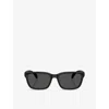 MONCLER WOMENS BLACK ME8002 SLICKA PILLOW-FRAME INJECTED SUNGLASSES