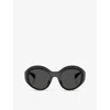 Moncler Womens Me8005 Futuro Round-frame Plastic Sunglasses Black In Black