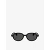 Moncler Me8006 Caprice Oval-frame Injected Sunglasses In Black