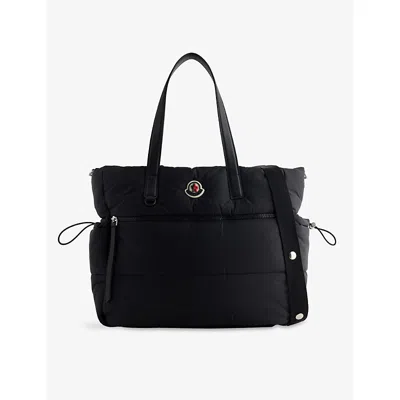 Moncler Womens Black Mommy Logo-patch Quilted Tote Bag