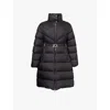 Moncler Womens Black Brou Long Brand-patch Regular-fit Shell Coat In Black