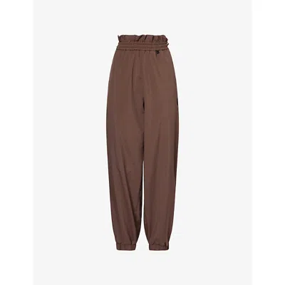Moncler Womens Brown Brand-patch Woven Jogging Bottoms
