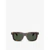Moncler Womens Me6004 Claro Square-frame Acetate Sunglasses Brown In Brown