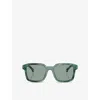 Moncler Womens Brown Me6006 Quaderna Square-frame Acetate Sunglasses In Brown