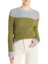 MONCLER WOMENS COLORBLOCK CREWNECK PULLOVER SWEATER
